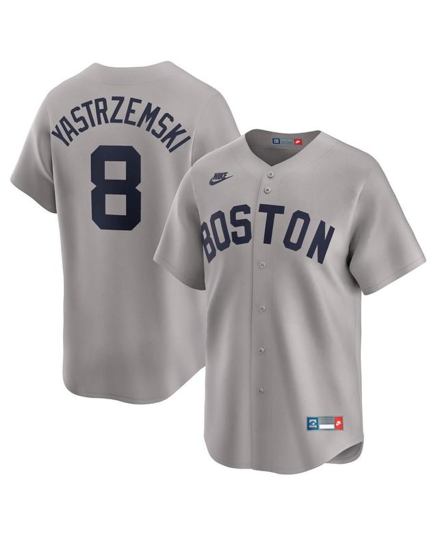 Nike Mens Carl Yastrzemski Gray Boston Red Sox Throwback Cooperstown Collection Limited Jersey - Gray Product Image