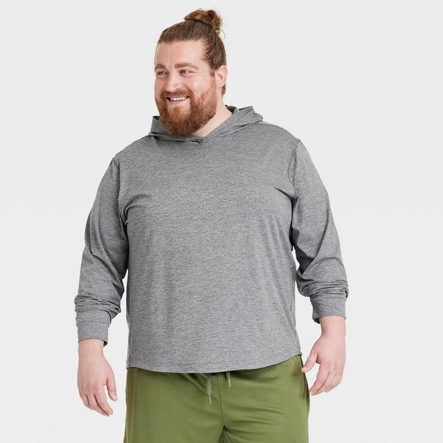 Mens Big Soft Stretch Hooded Long Sleeve Top - All In Motion Heathered 2XL Product Image