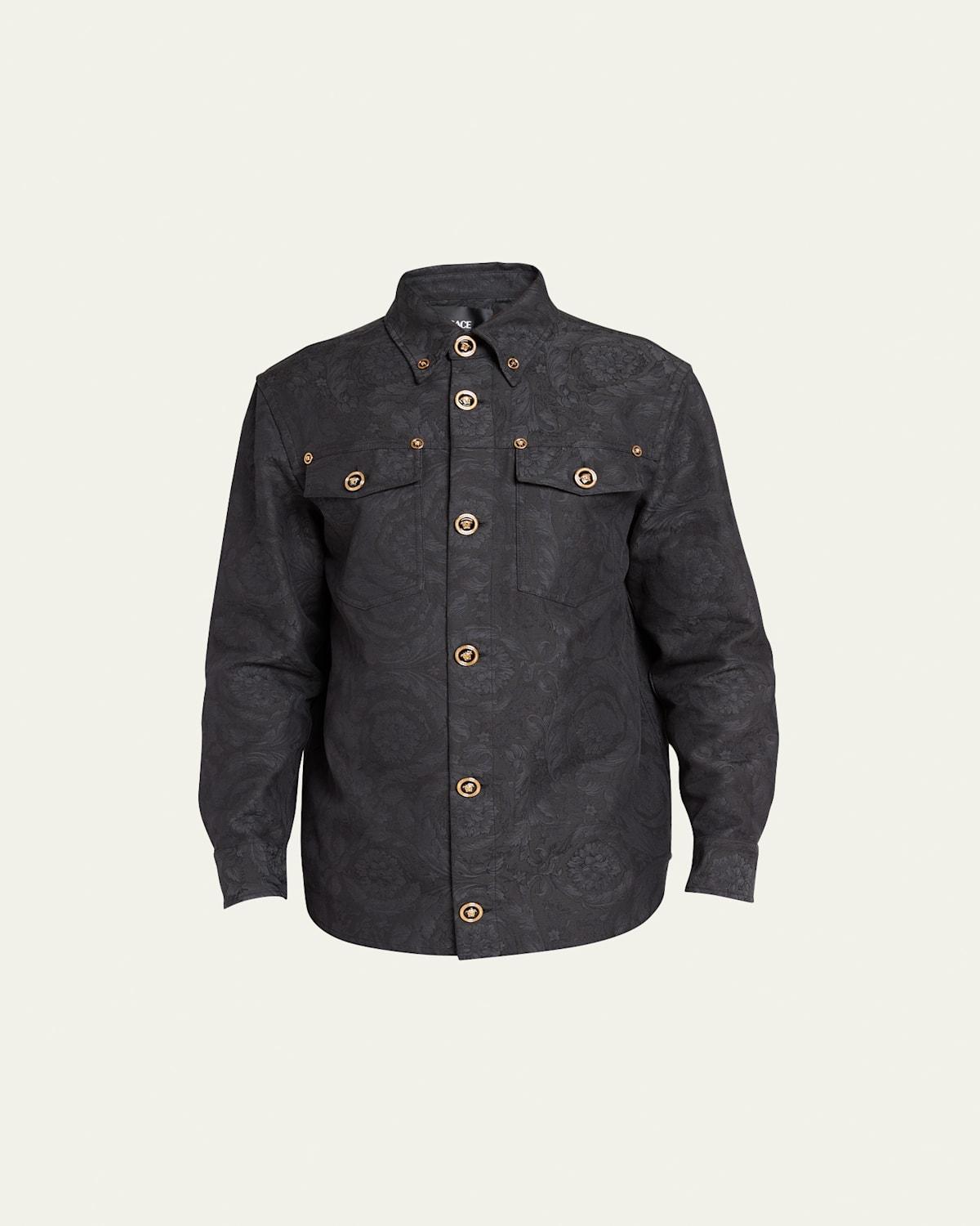 Mens Tonal Barocco Jacquard Overshirt Product Image