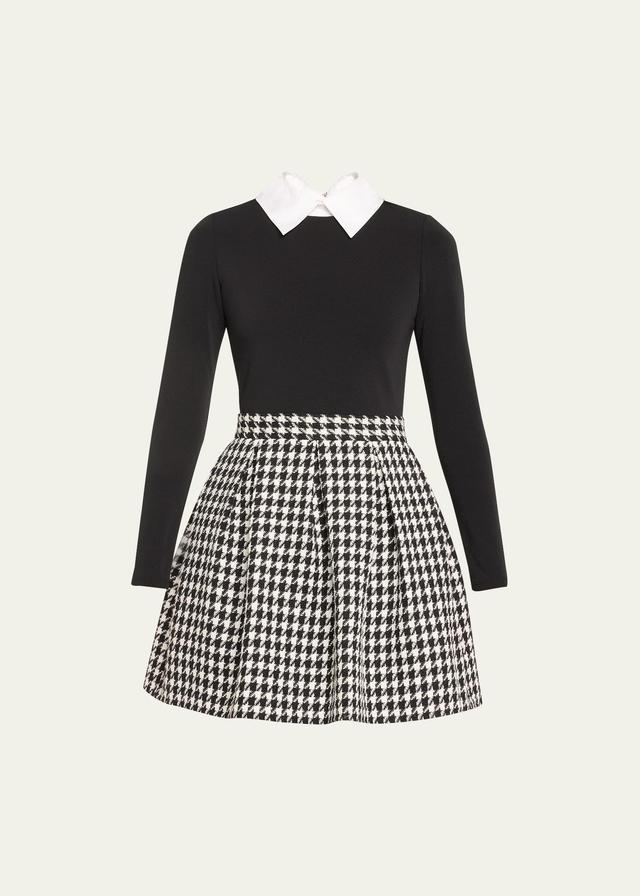 Womens Charla Houndstooth Pleated Minidress Product Image