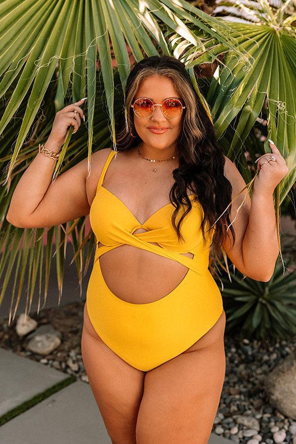 Coastal Cove One Piece Swimsuit in Yellow Curves Product Image