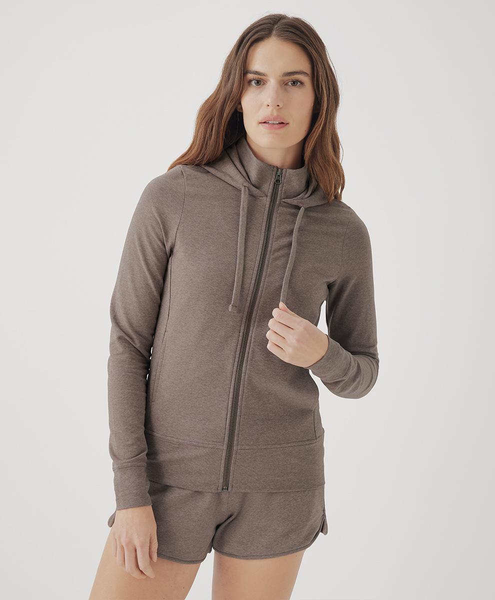 Womens Stretch French Terry Snug-Fit Zip Hoodie XL Product Image