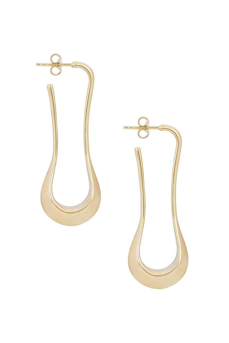 Lemaire Short Drop Earrings in Metallic Gold Product Image