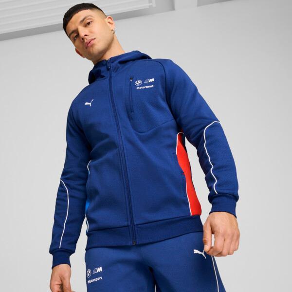 PUMA BMW M Motorsport Men's Hooded Sweat Jacket in Pro Blue/Medium Color Product Image