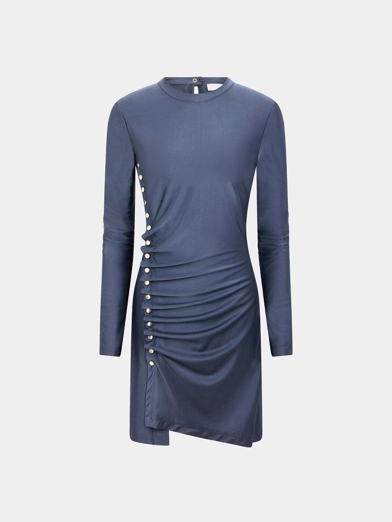 GREY SHORT GATHERED DRESS IN JERSEY Product Image