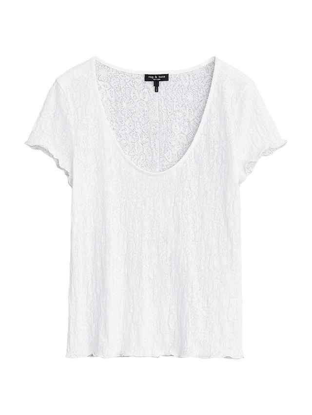 rag & bone Gemma Floral Jacquard Cotton Blend Top Product Image