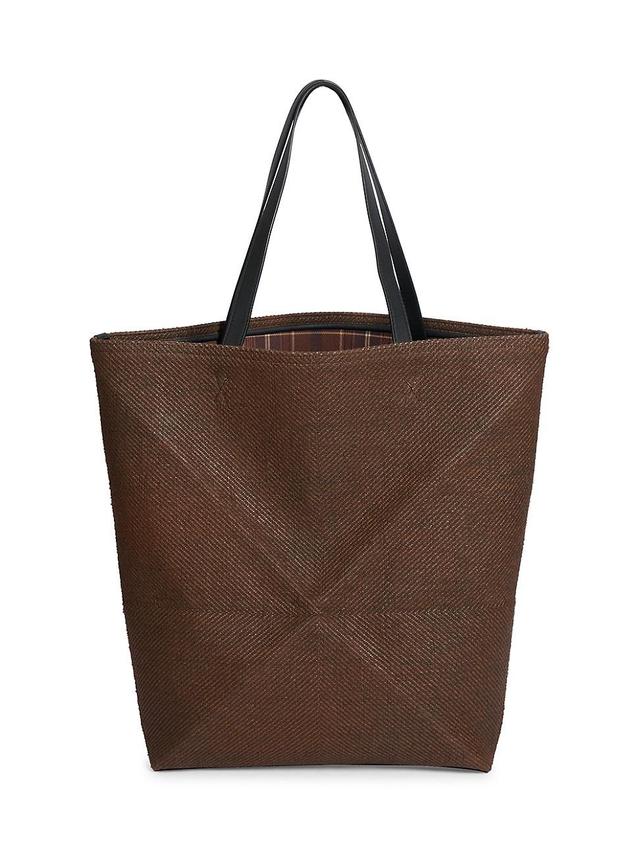 Mens Large Puzzle Fold Raffia Tote Bag Product Image