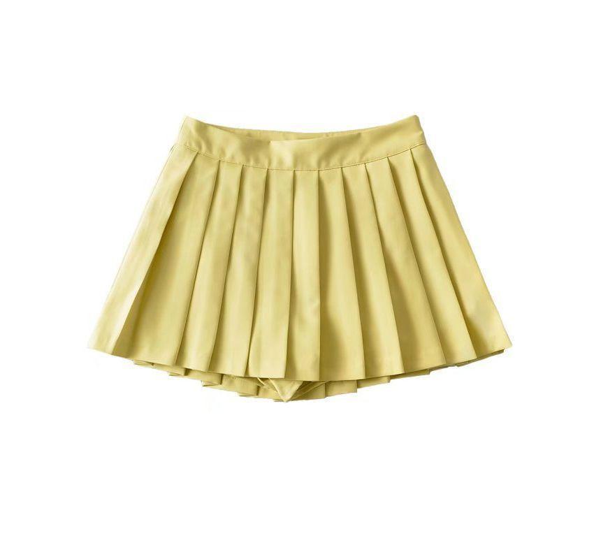 High Waist Mini Pleated Skirt Product Image