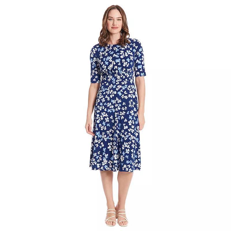 Womens London Times Printed Midi A-Line Dress Product Image