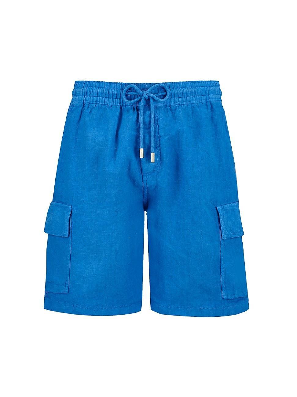 Mens Linen Cargo Shorts Product Image