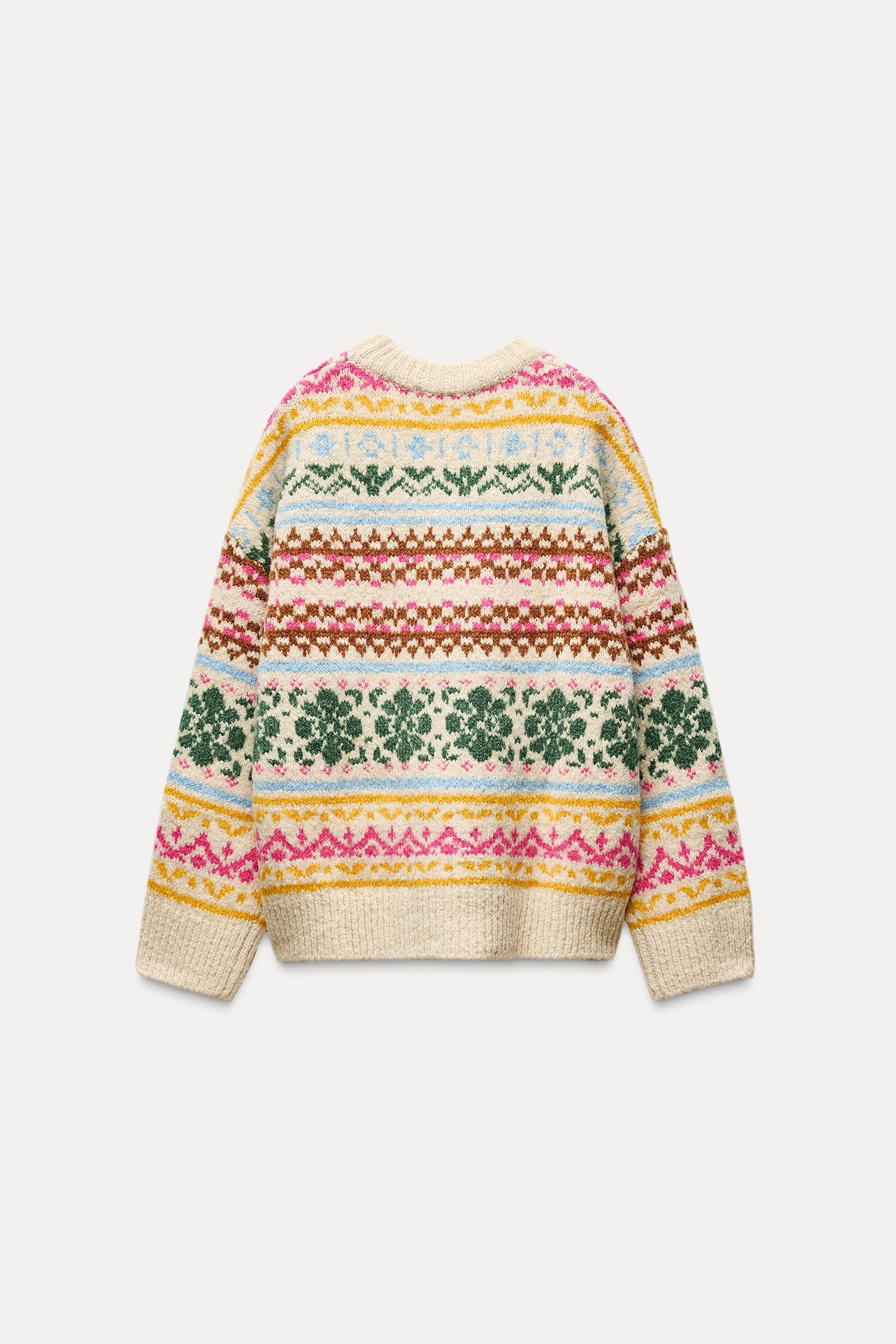 OVERSIZE JACQUARD KNIT SWEATER Product Image