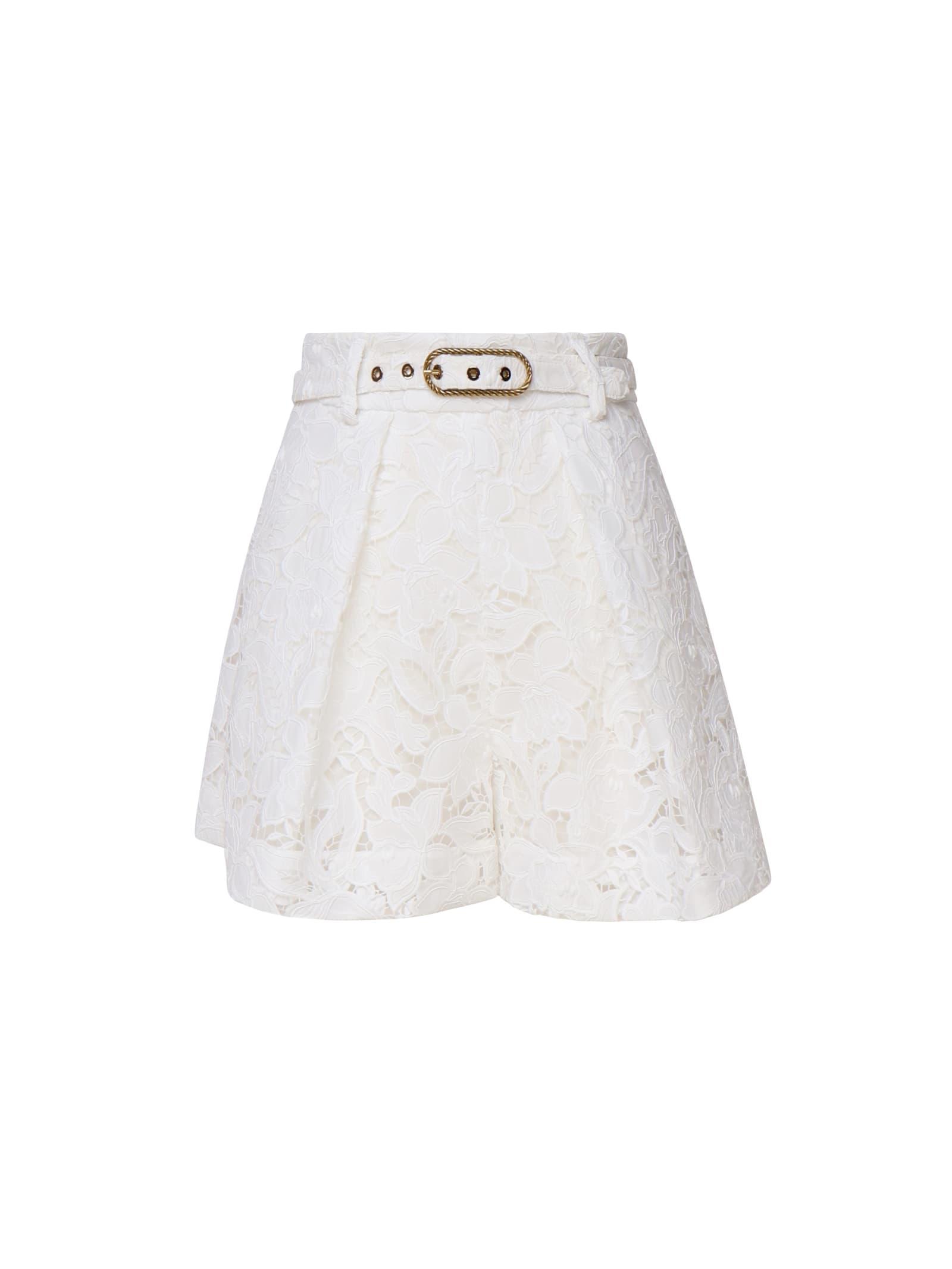 Natura Lace Shorts Ivory In White Product Image