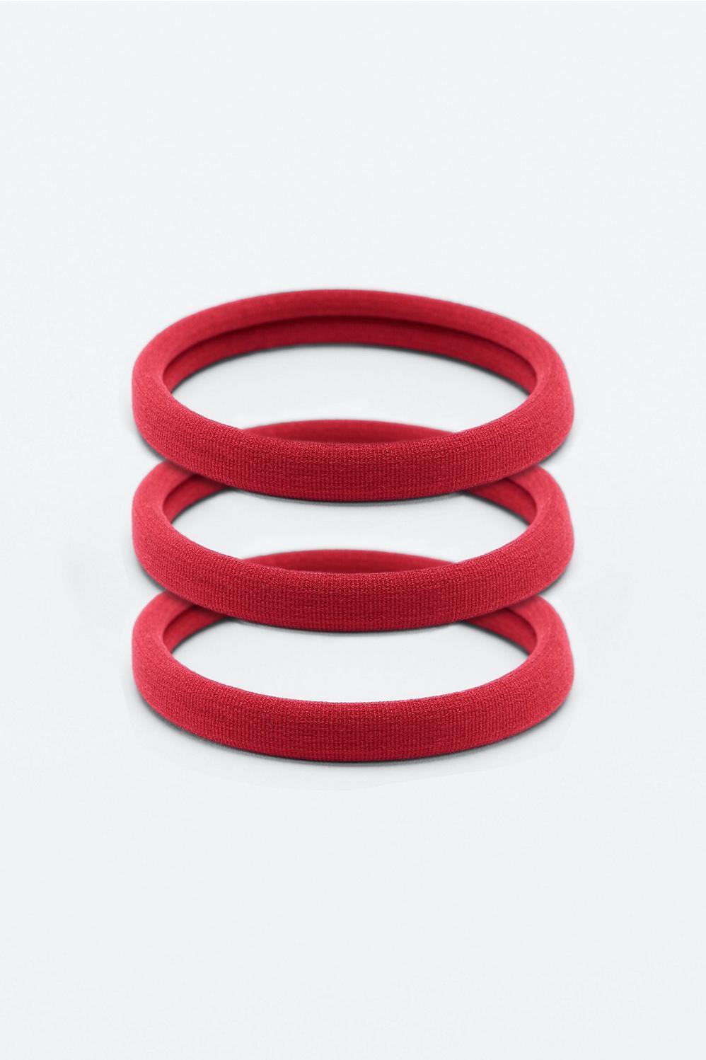 Fabletics 3-Pack Seamless Hair Ties Womens Salsa Red Size Osfm product image