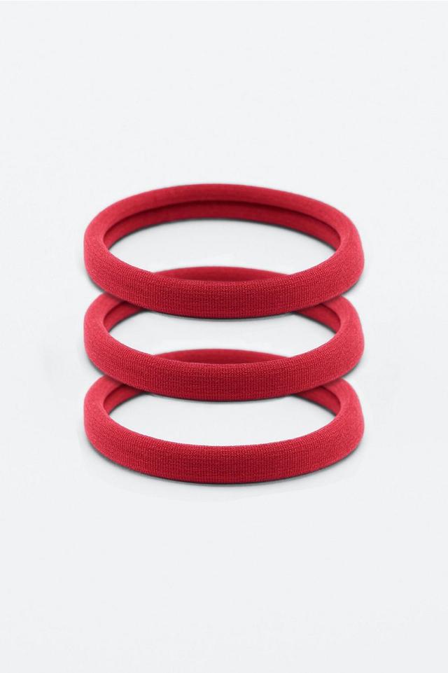 Fabletics 3-Pack Seamless Hair Ties Womens Salsa Red Size Osfm Product Image