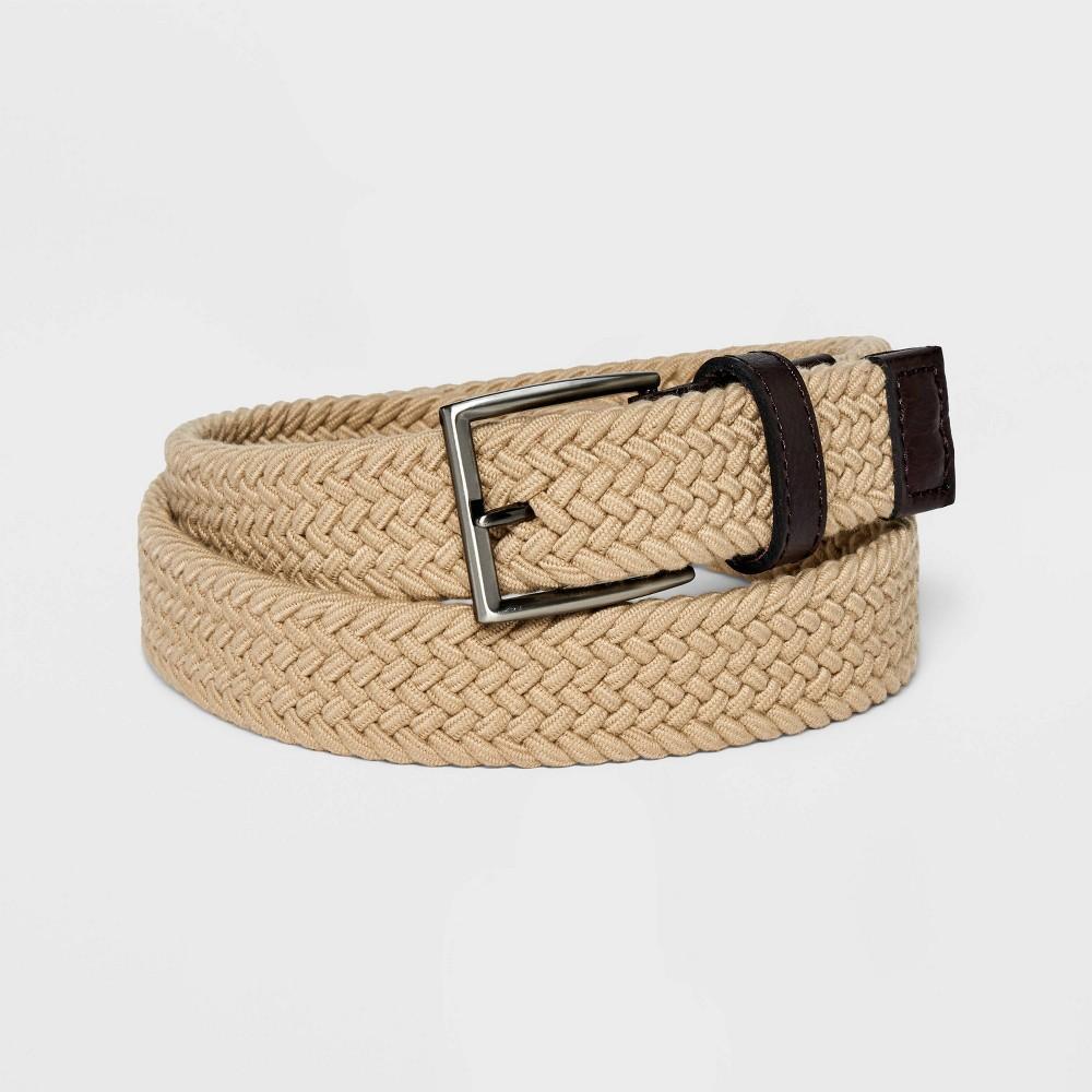 Mens Solid Adjustable Strap Belt - Goodfellow & Co Tan/Khaki XL Product Image