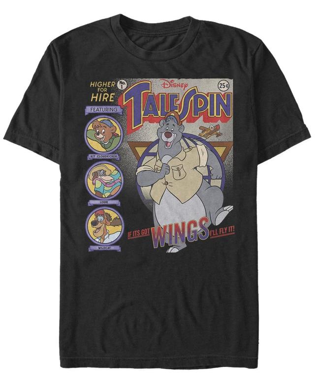 Mens Disney TaleSpin If Its Got Wings Ill Fly It Poster Tee Black Product Image