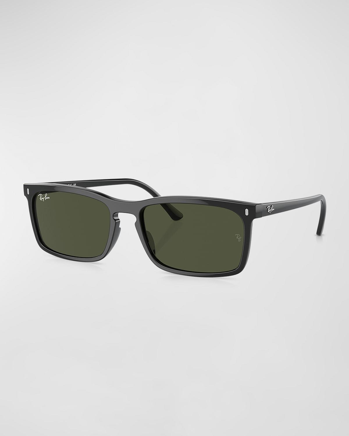 Mens Plastic Rectangle Sunglasses, 59mm Product Image