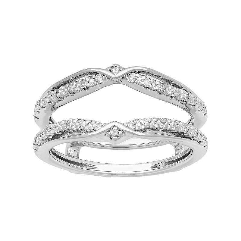 Love Always 10k White Gold 1/6 Carat T.W. Diamond Enhancer Ring, Womens 10k Whgold Product Image