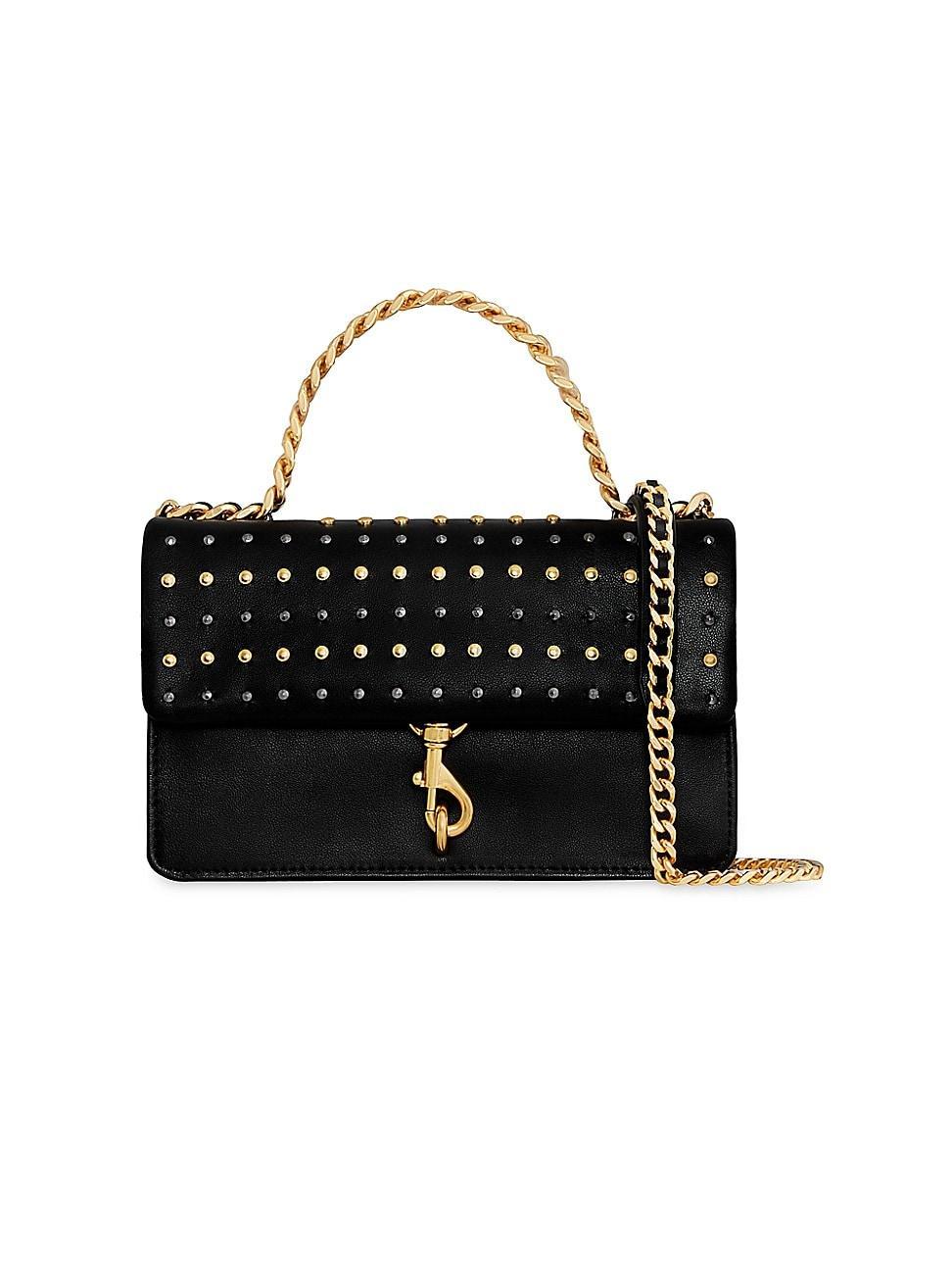 Womens Edie Mini Studded Leather Crossbody Bag Product Image