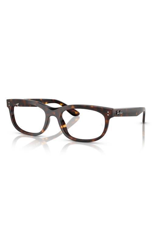 RAY BAN Ray-ban 54mm Rectangular Pillow Optical Glasses In Havana Product Image