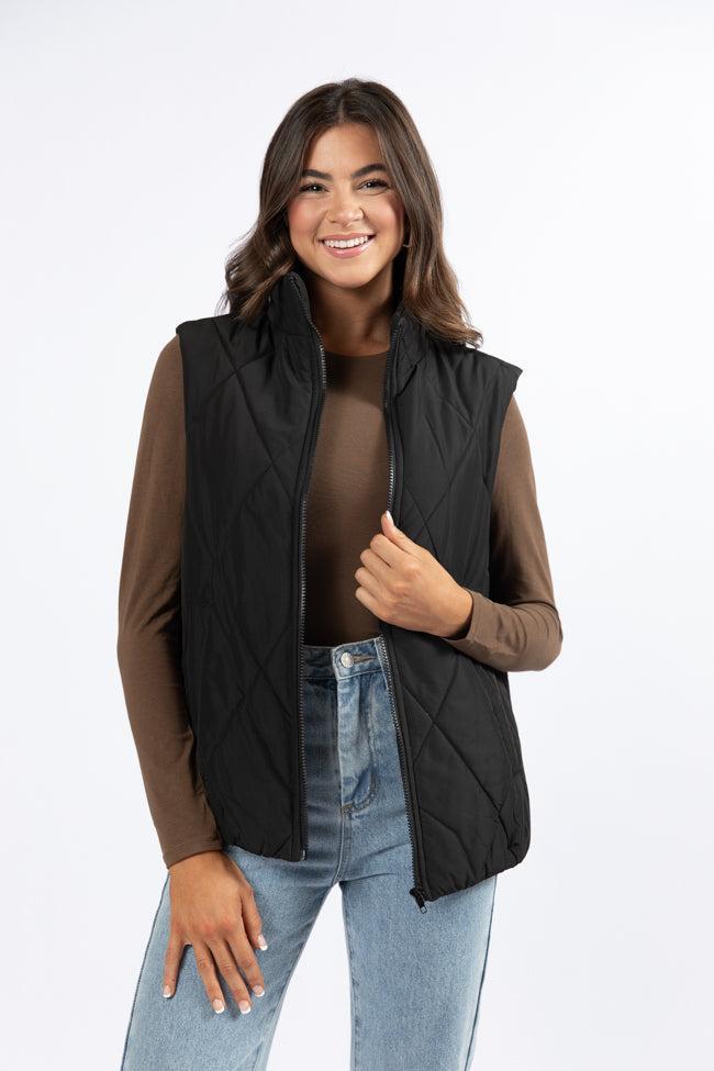 Mountainside Moment Black Quilted Puffer Vest Product Image