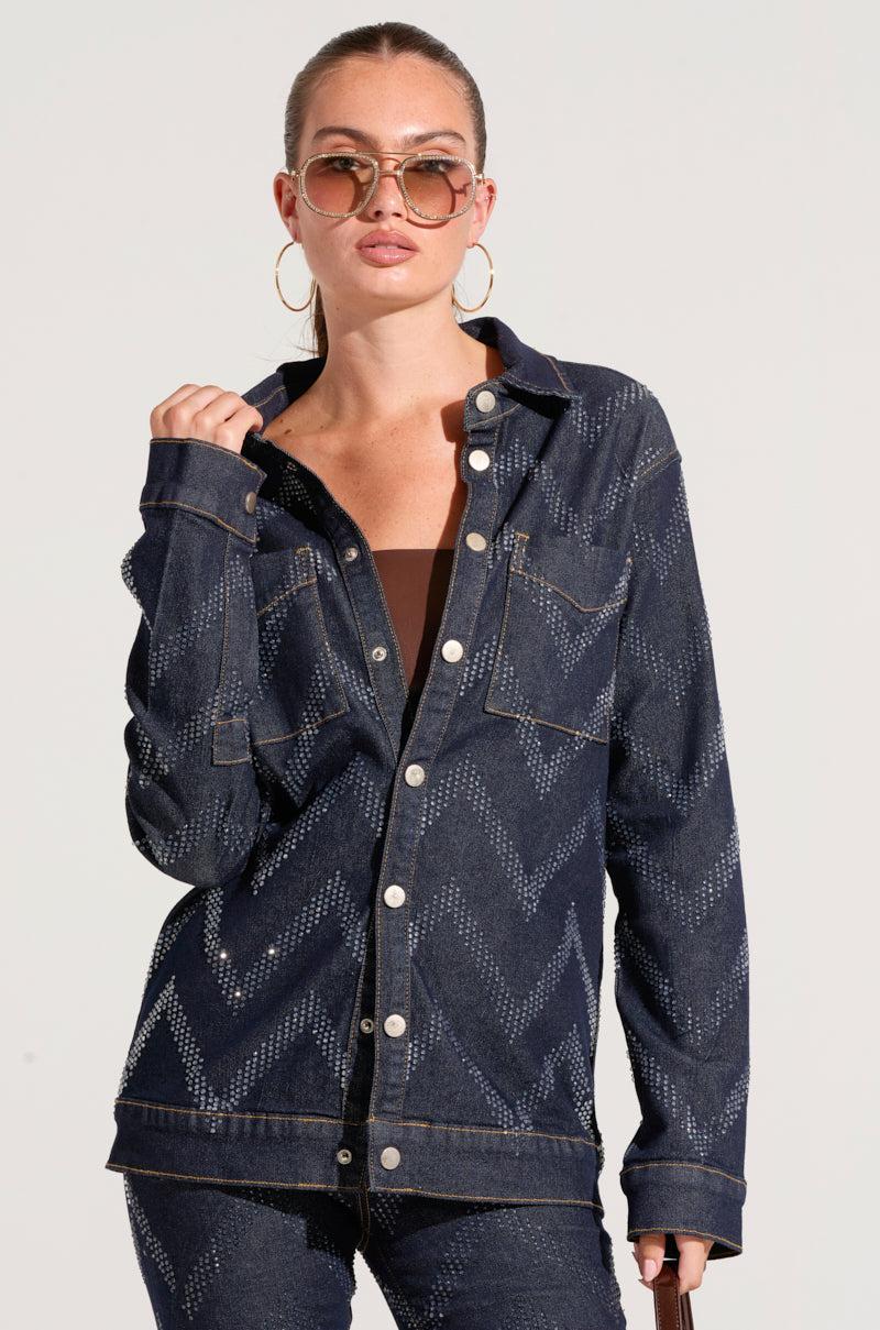 GOOD KARMA EMBELLISHED DENIM JACKET Product Image