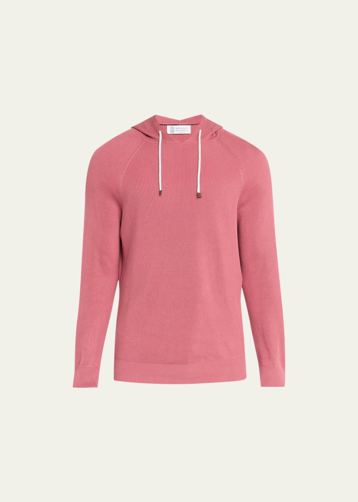 Mens Cotton Ribbed Pullover Hoodie Product Image