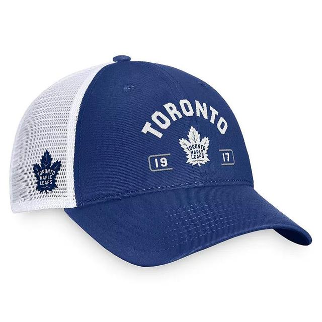 Mens Fanatics Blue/White Toronto Maple Leafs Free Kick Trucker Adjustable Hat Product Image