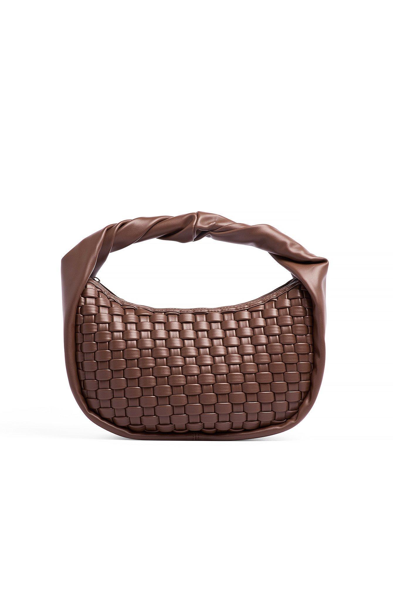 Twisted Handle Woven Handbag Product Image