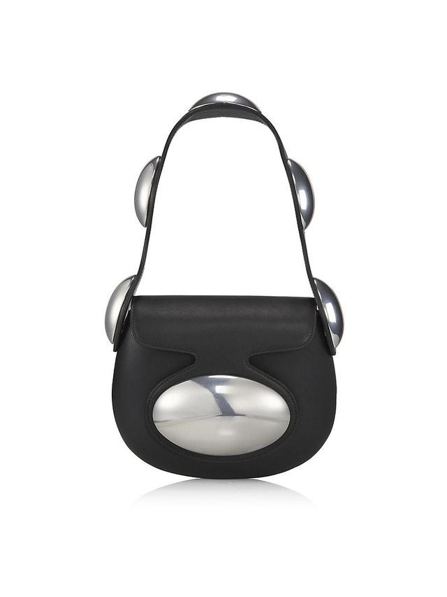 Womens Small Dome Leather Shoulder Bag Product Image