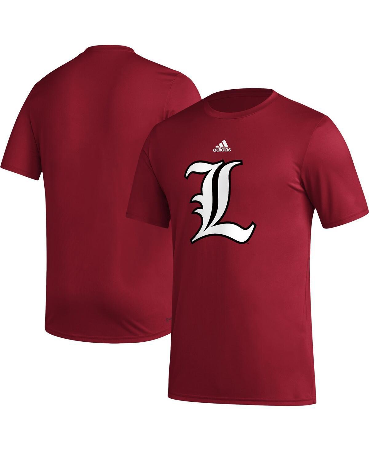 Mens adidas Louisville Cardinals Basics Secondary Pre-Game AEROREADY T-Shirt Product Image