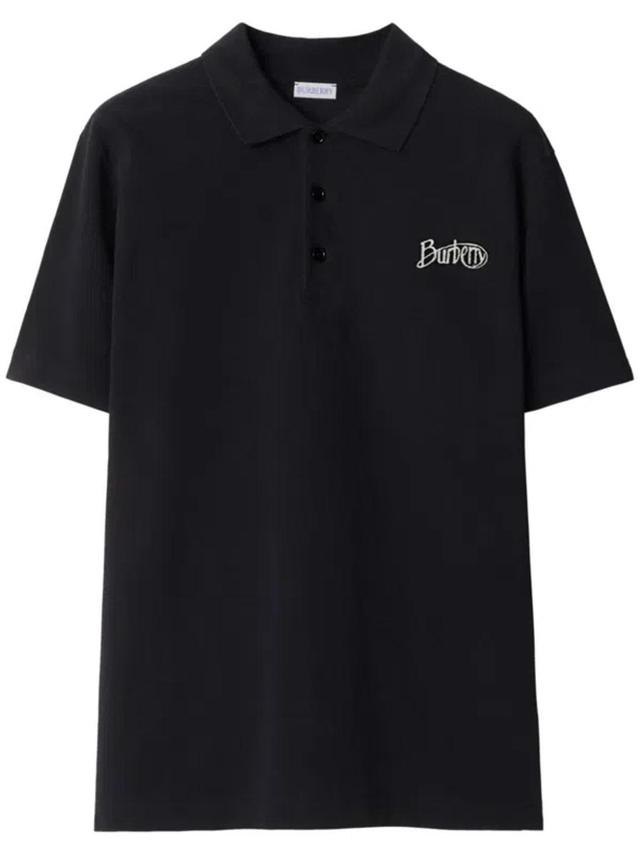 Cotton Polo Shirt In Coal Product Image