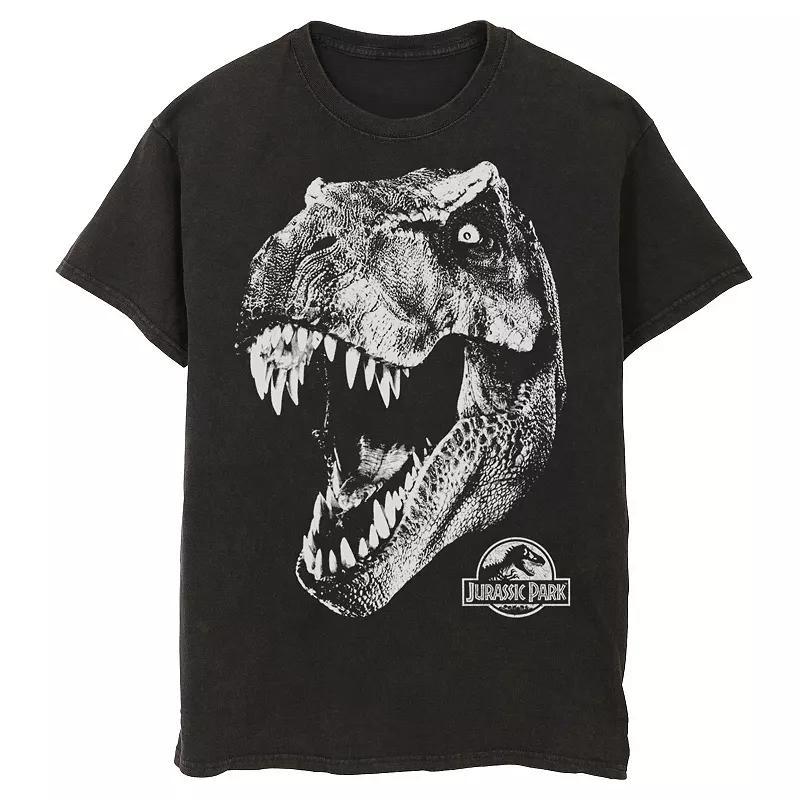 Mens Jurassic Park T-Rex White Head Roaring Tee Product Image