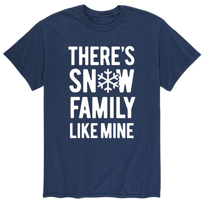 Mens Theres Snow Family Like Mine Tee Blue Product Image