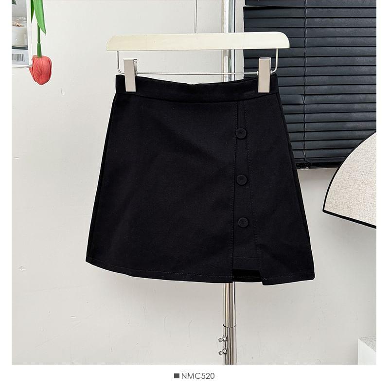 Asymmetrical High-Rise A-Line Mini Skirt Product Image