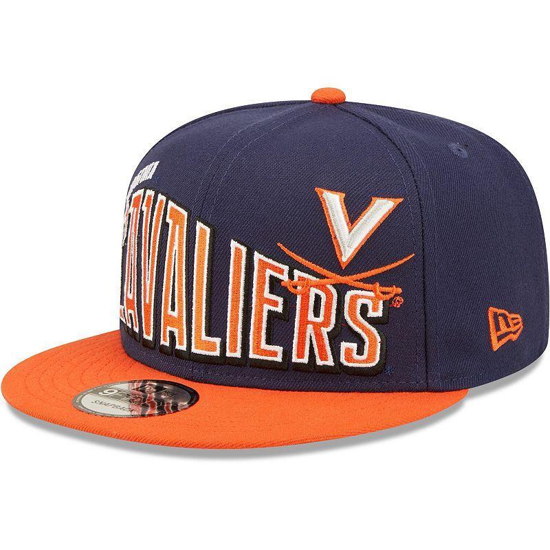 Mens New Era Virginia Cavaliers Two-Tone Vintage Wave 9FIFTY Snapback Hat, Blue Product Image