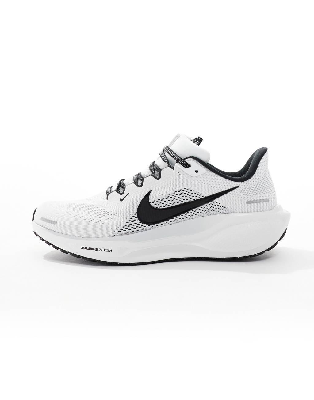 Nike Running Air Zoom Pegasus 41 sneakers in white and black Product Image