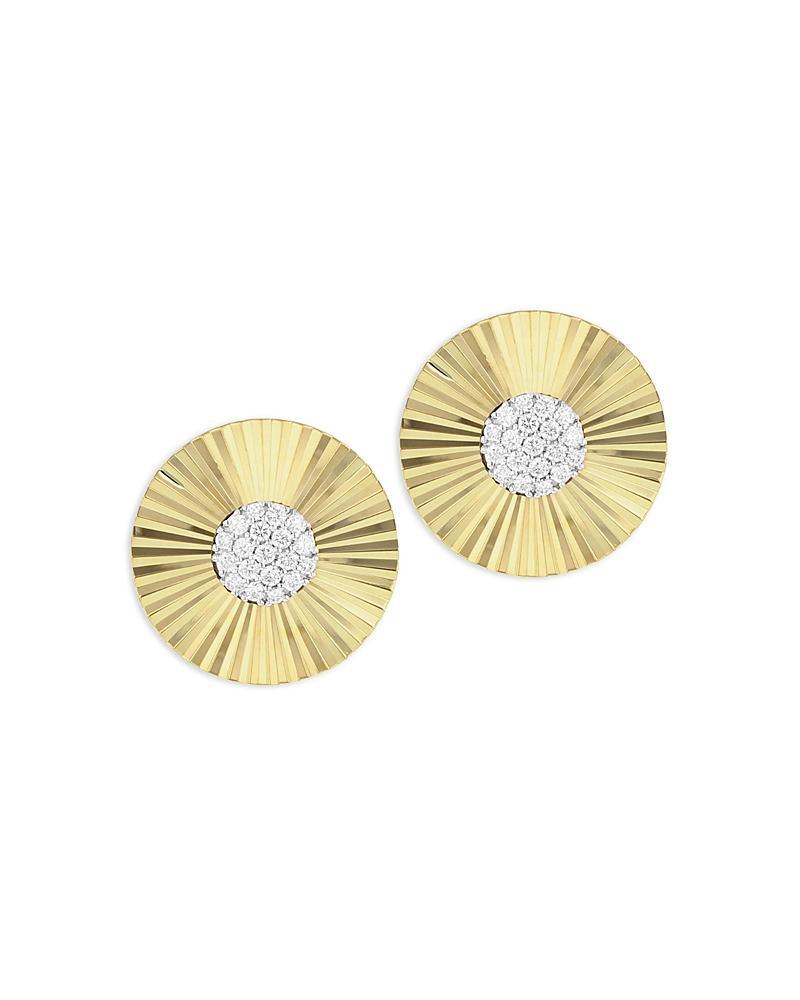 Womens Aura 14K Yellow Gold & Diamond Large Stud Earrings Product Image