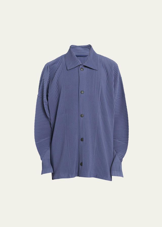 Mens Pleated Snap-Front Overshirt Product Image