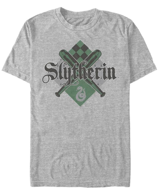 Mens Harry Potter Slytherin Quidditch Bats Cross Tee Med Grey Product Image