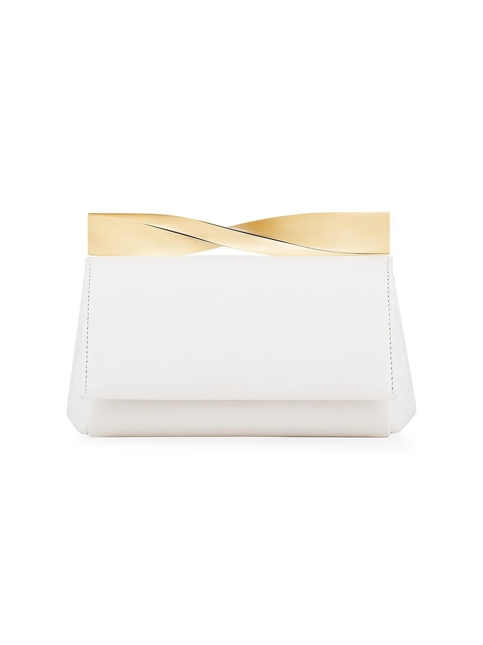 Womens Mini Twist Leather Clutch Product Image