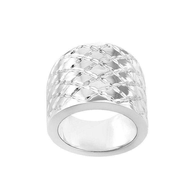 Athra NJ Inc Sterling Silver Cigar Band Ring, Womens Product Image