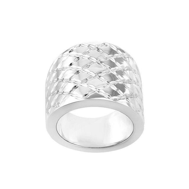 Athra NJ Inc Sterling Silver Cigar Band Ring, Womens Product Image