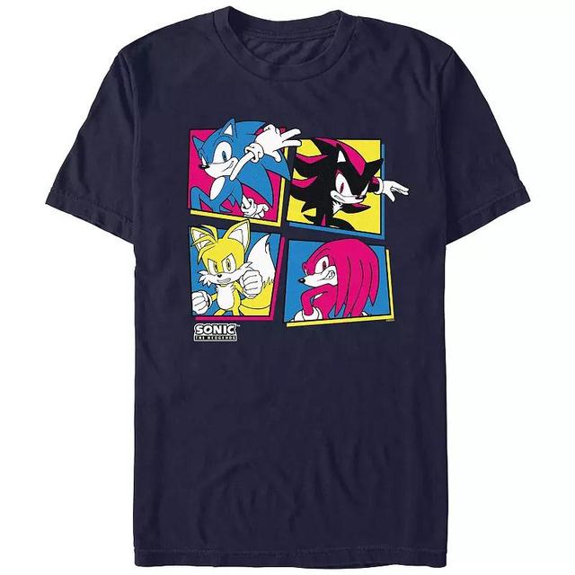 Mens Sonic The Hedgehog Pop Color Portraits Graphic Tee Blue Product Image