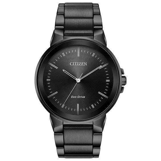 Citizen Men's Grey Ion-Plated Stainless Steel Eco-Drive Axiom Black Dial Watch Product Image