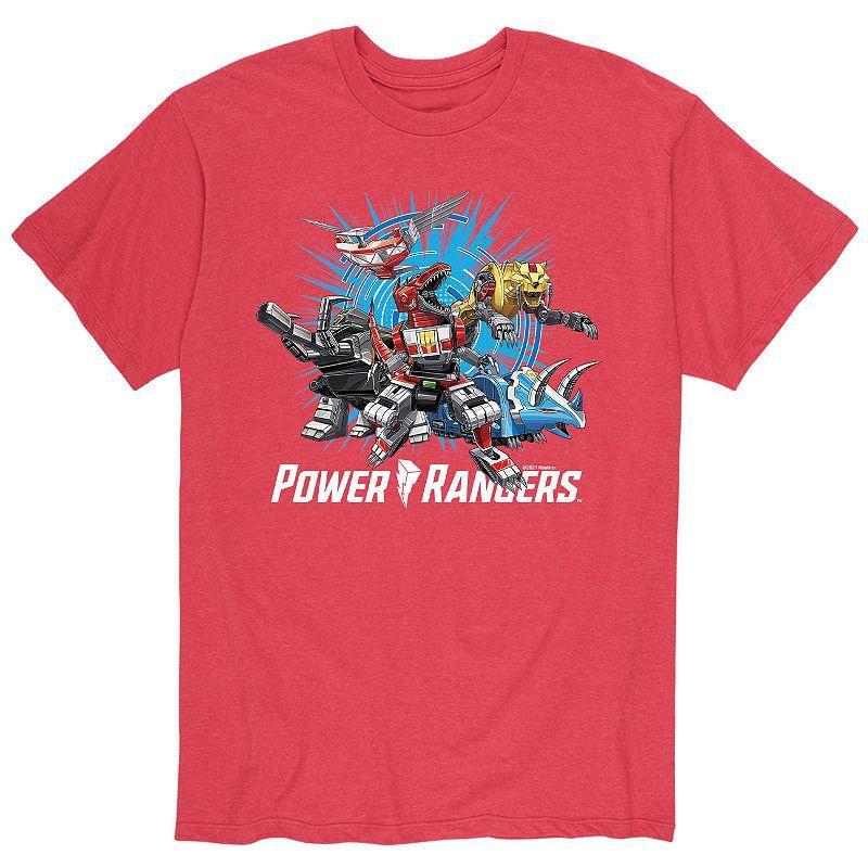 Mens Power Rangers Zords Tee Red Overfl Product Image