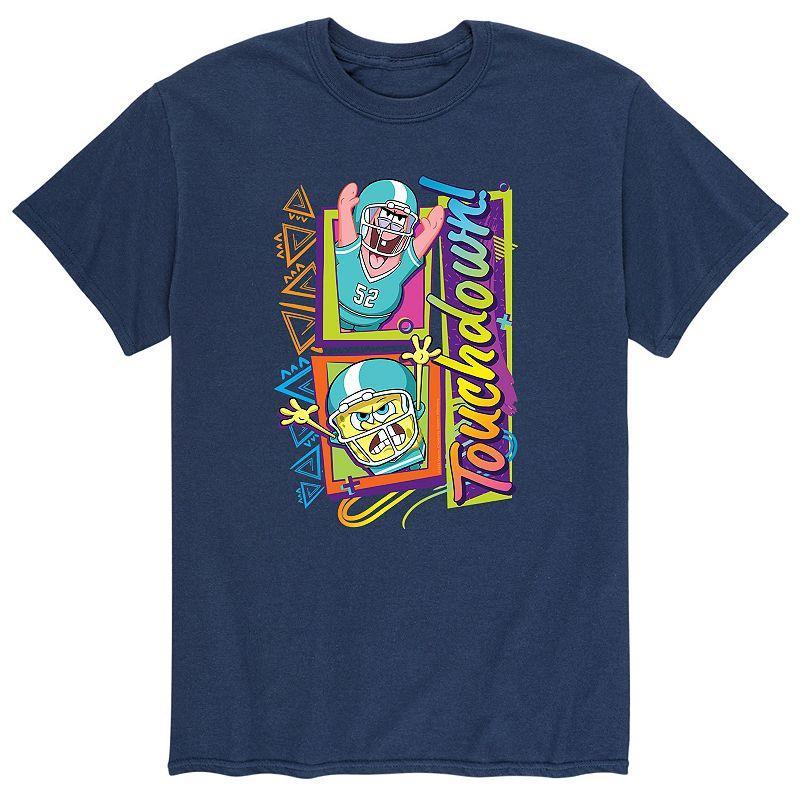 Mens SpongeBob SquarePants Touchdown Tee Blue Product Image