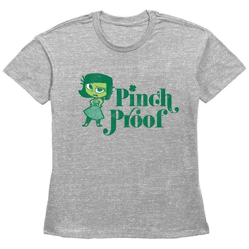 Disneys Inside Out Disgust Pinch Proof Womens Graphic Tee, Girls Grey Gray Product Image