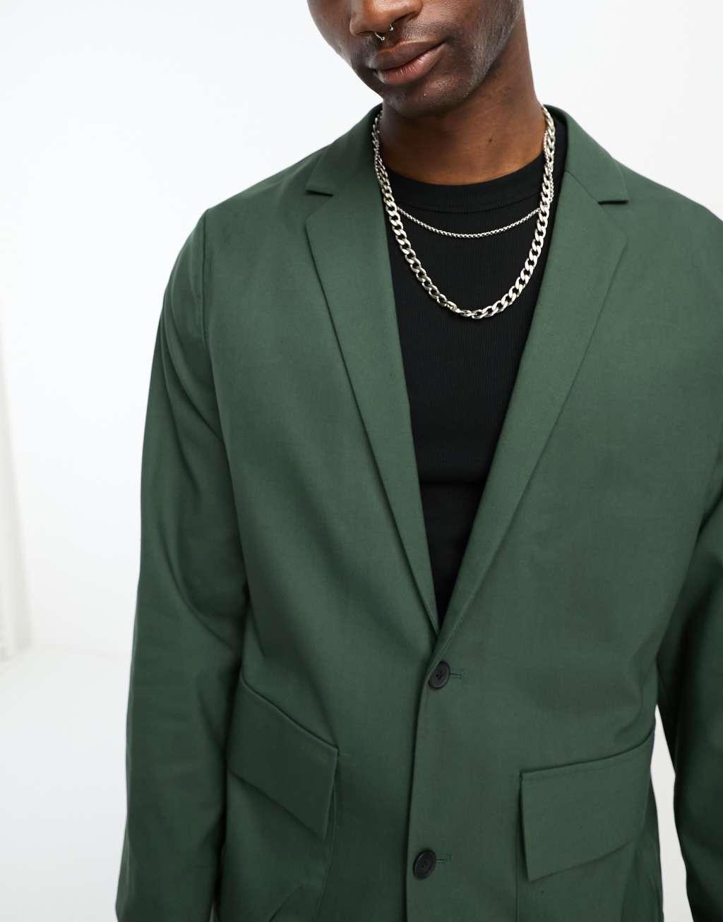 ASOS DESIGN oversized cargo pocket suit jacket Product Image