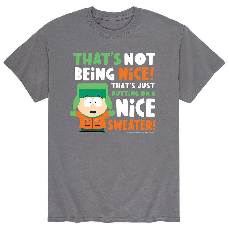 Mens South Park Nice Sweater Tee Grey Product Image